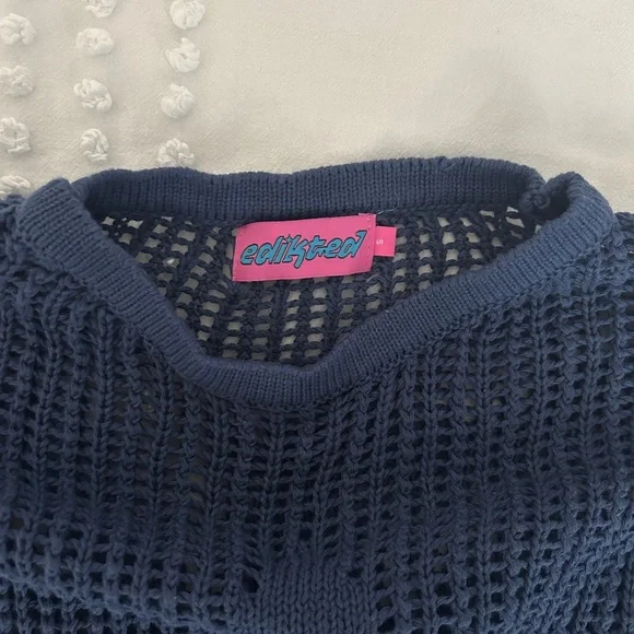 Edikted Navy Star Knit Sweater - Picture 2 of 5